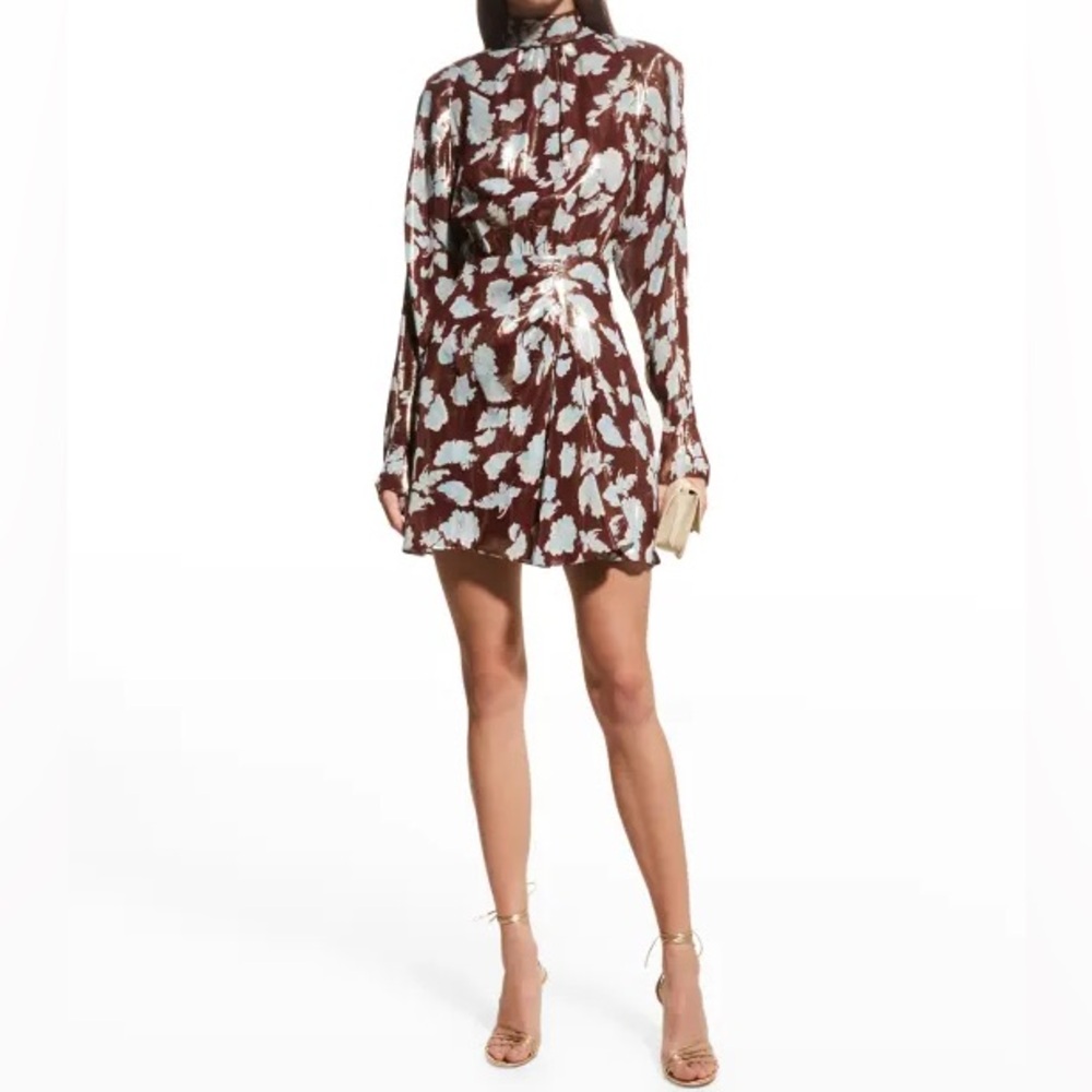 Tanya Taylor Hannah Dress Floral Long Sleeve Mini